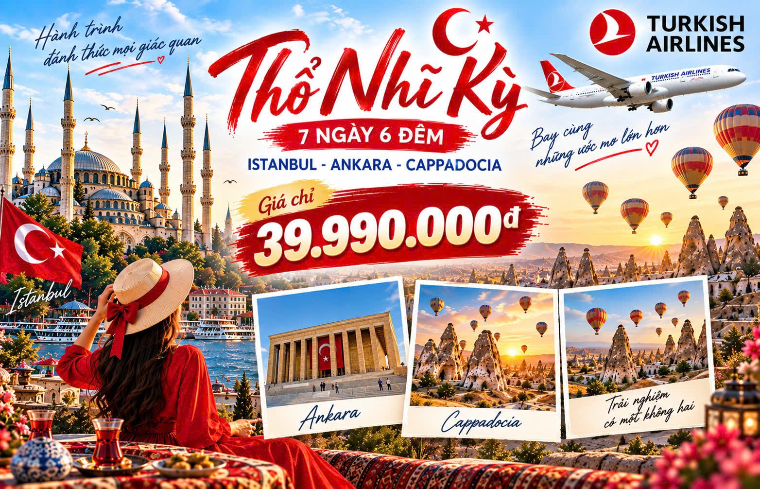 TOUR DU LỊCH THỔ NHĨ KỲ 7 NGÀY 6 ĐÊM BAY TUKISH AIRLINES&nbsp;